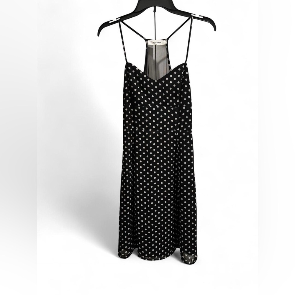 Chic Black and White Polka Dot Midi Dress